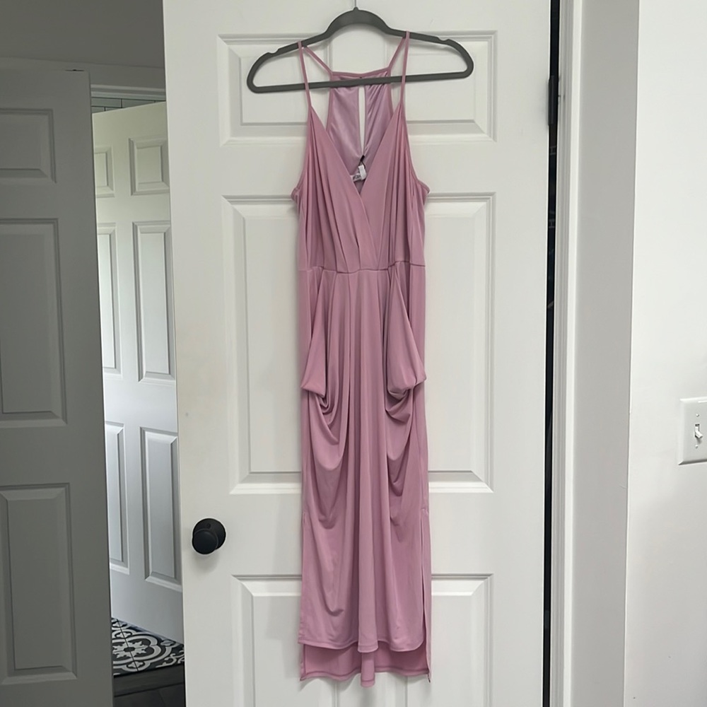 Bcbg new with tags lilac dress with pockets.